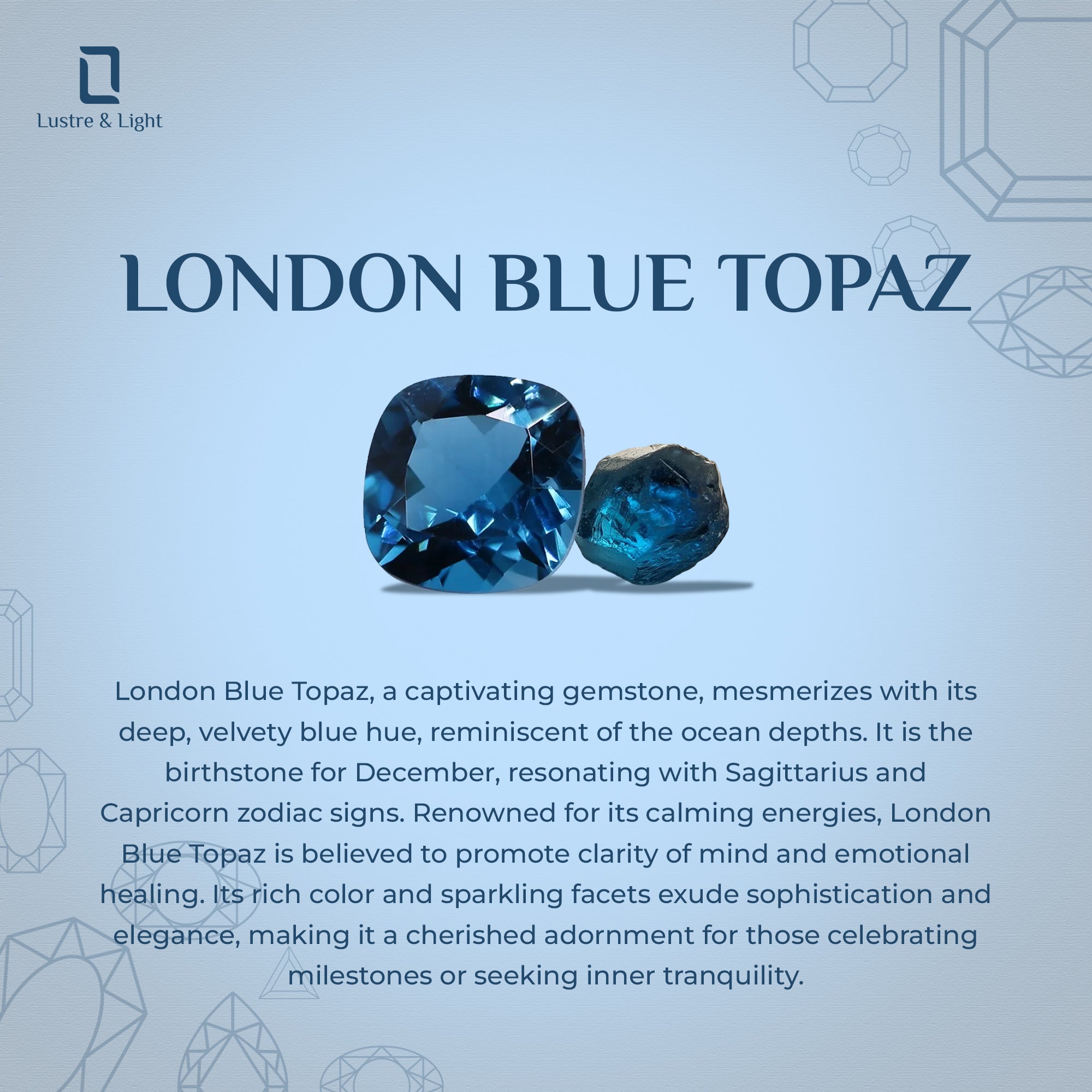 natural london blue topaz cushion double halo earrings with moissanite 