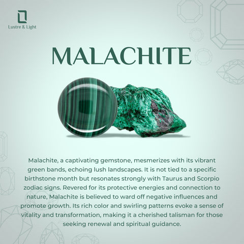 malachite round cab stackable prong-set ring