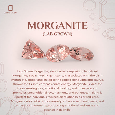 lab grown morganite round stud earrings with moissanite 