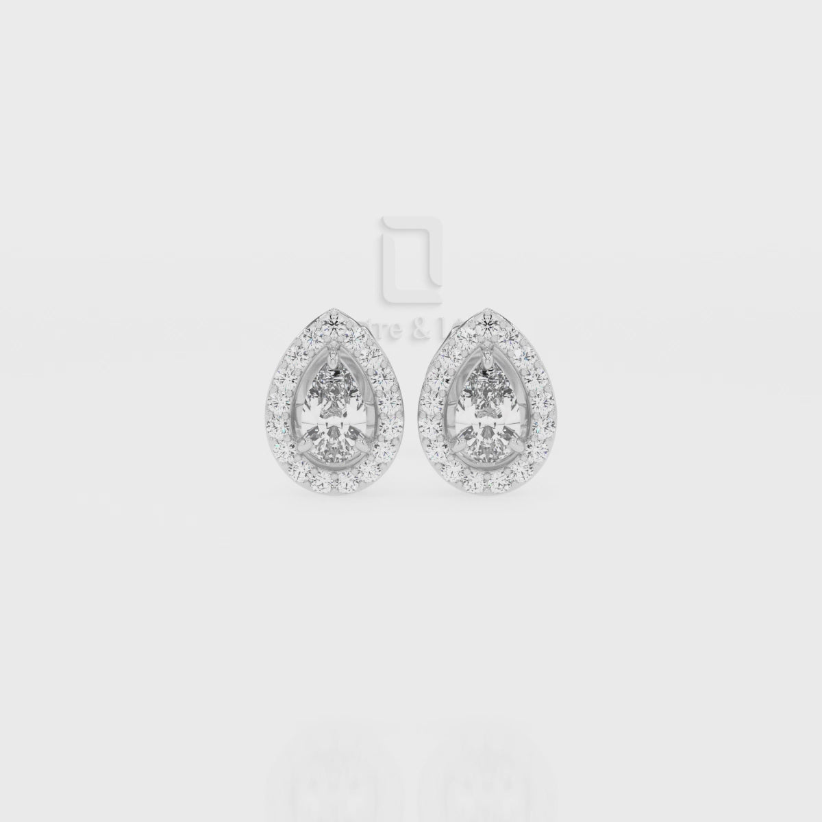 Natural Citrine Pear Halo Stud Earrings for Women with Moissanite