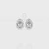 Natural Citrine Pear Halo Stud Earrings for Women with Moissanite