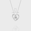 Natural Black Onyx Floral Heart Pendant Necklace with 18" Chain