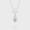 Natural Black Onyx Twisted Infinty Knot Pendant Necklace with Moissanite (18" Chain)