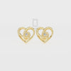 Natural Citrine Heart Shape Stud Earrings for Women