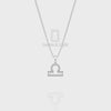 Natural Pink Tourmaline Libra Zodiac Sign Pendant Necklace 18" Chain