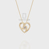 Moissanite Floral Heart Pendant Necklace with 18" Chain