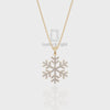 Natural Black Onyx Snowflake Pendant Necklace with 18" Chain
