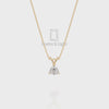 Moissanite V-Bale Solitaire Pendant Necklace with 18" Chain