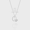 Moissanite Initials Pendant Necklace for Women with 18" Chain