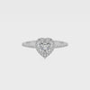 lab-grown moissanite heart half eterity halo solitaire engagement ring