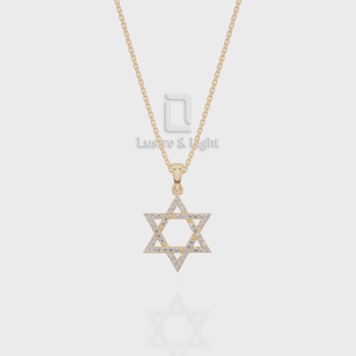Natural Black Onyx Star of David Pendant Necklace with 18" Chain