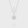 Natural Black Onyx Flower Pendant Necklace with 18" Chain