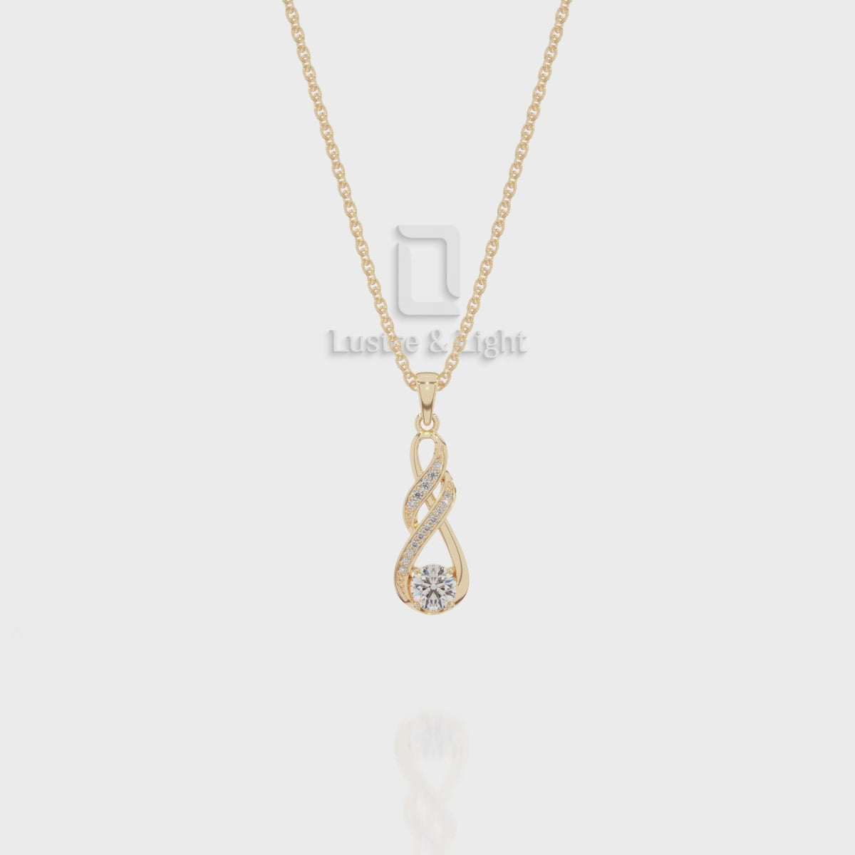 Natural Black Onyx Infinity Pendant Necklace with Moissanite (18" Chain)