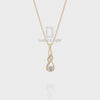 Natural Black Onyx Infinity Pendant Necklace with Moissanite (18" Chain)