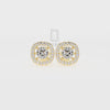 Moissanite Cushion Halo Stud Earrings for Women