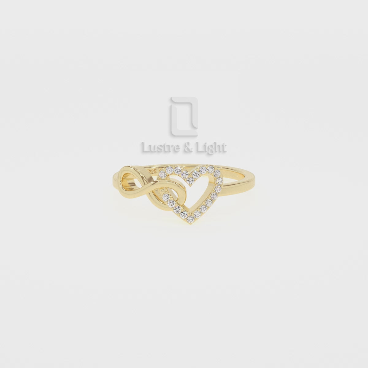 Natural Blue Sapphire Infinity Heart Promise Rings for Women