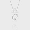 Moissanite Initials Pendant Necklace for Women with 18" Chain