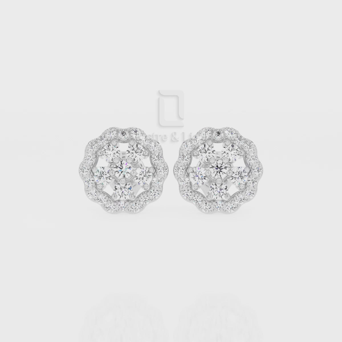 Natural Citrine Flower Stud Earrings for Women with Moissanite