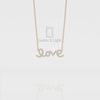 Natural Black Onyx Love Pendant Necklace with 18" Chain