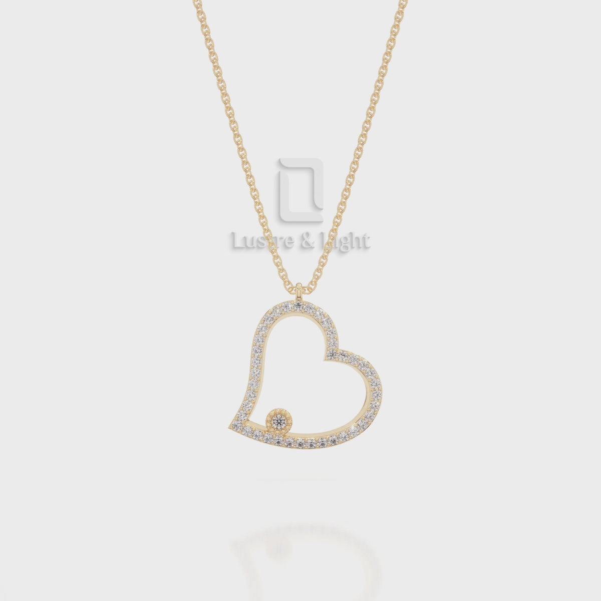 Natural Black Onyx Heart Pendant Necklace with Moissanite (18" Chain)