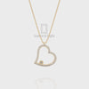 Natural Black Onyx Heart Pendant Necklace with Moissanite (18" Chain)