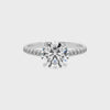 lab-grown moissanite round half eterity solitaire engagement ring