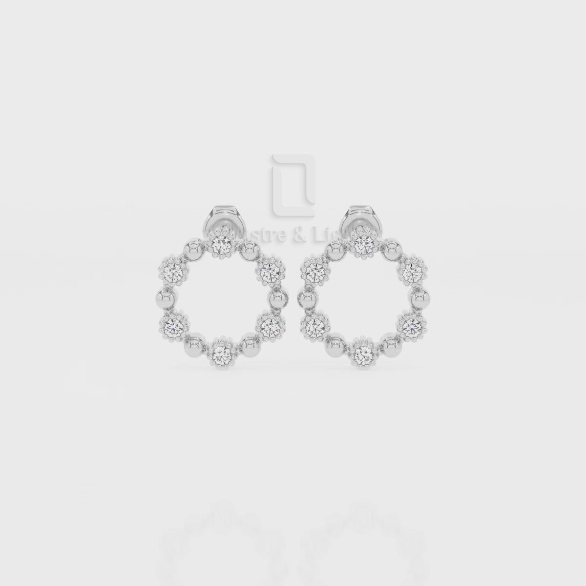 Natural Ruby Circle of Life Stud Earrings for Women
