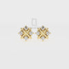 Natural Garnet Flower Stud Earrings for Women