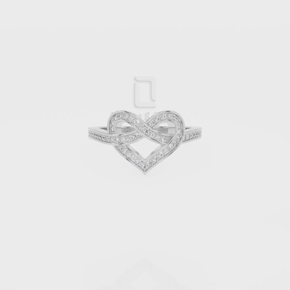 Natural Pink Tourmaline Infinity Knot Heart Promise Rings for Women