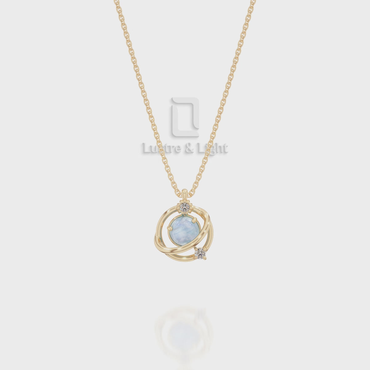 Natural Black Onyx Galaxy Pendant Necklace with Moissanite (18" Chain)