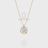 Natural Black Onyx Galaxy Pendant Necklace with Moissanite (18" Chain)