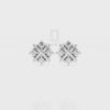 Natural Citrine Flower Stud Earrings for Women