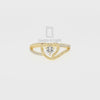 Natural Aquamarine Heart Promise Rings for Women with Moissanite
