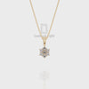 Natural Black Onyx Flower Pendant Necklace with 18" Chain
