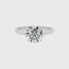 lab grown aquamarine round solitaire engagement ring