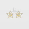 Natural Citrine Star Stud Earrings for Women with Moissanite