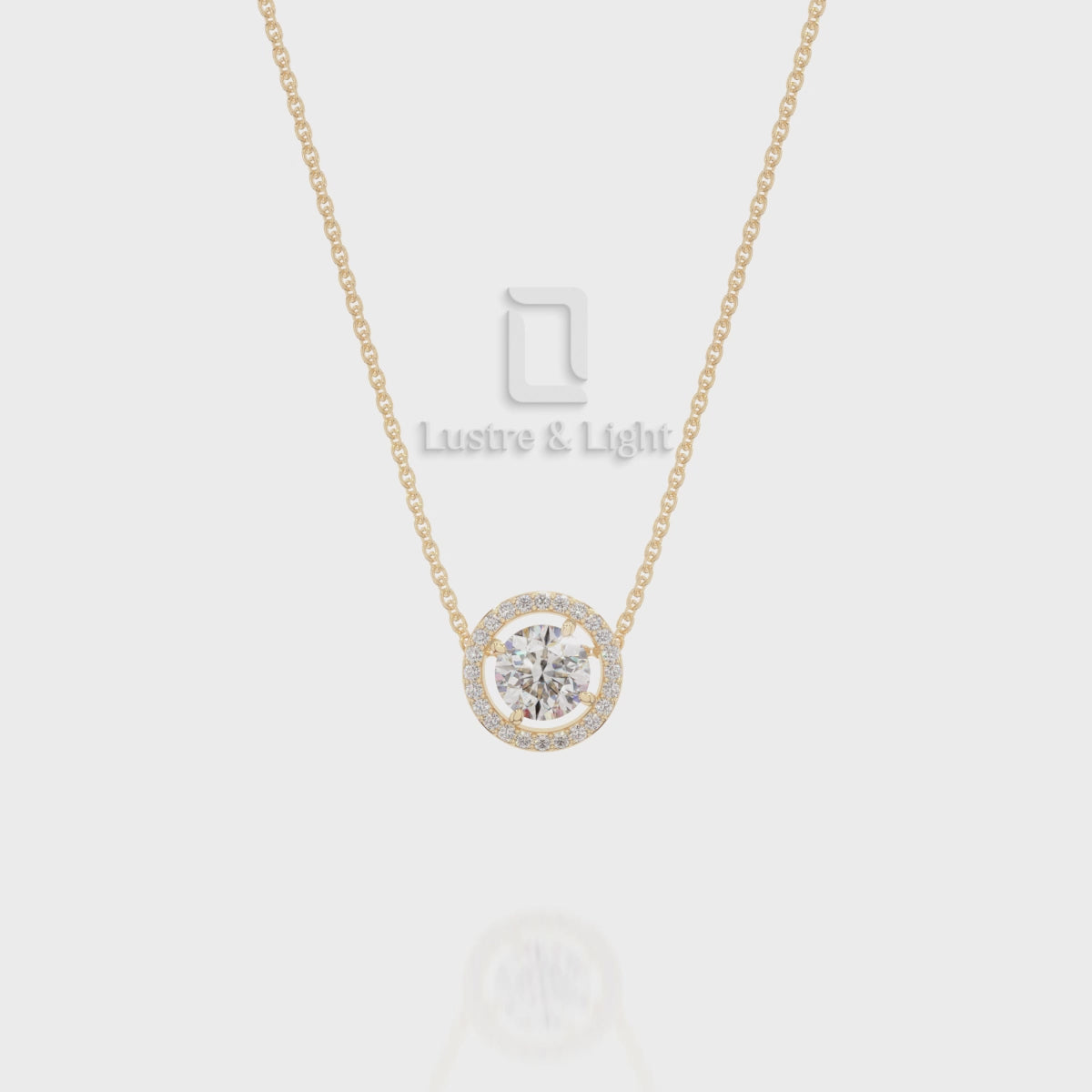 Natural Black Onyx Solitaire Halo Pendant Necklace with Moissanite (18" Chain)
