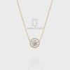 Natural Black Onyx Solitaire Halo Pendant Necklace with Moissanite (18" Chain)
