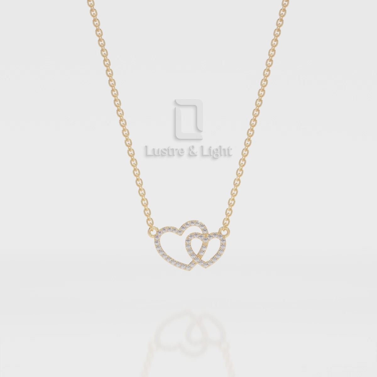 Natural Black Onyx Heart in Heart Pendant Necklace with 18" Chain