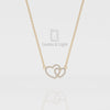 Natural Black Onyx Heart in Heart Pendant Necklace with 18" Chain