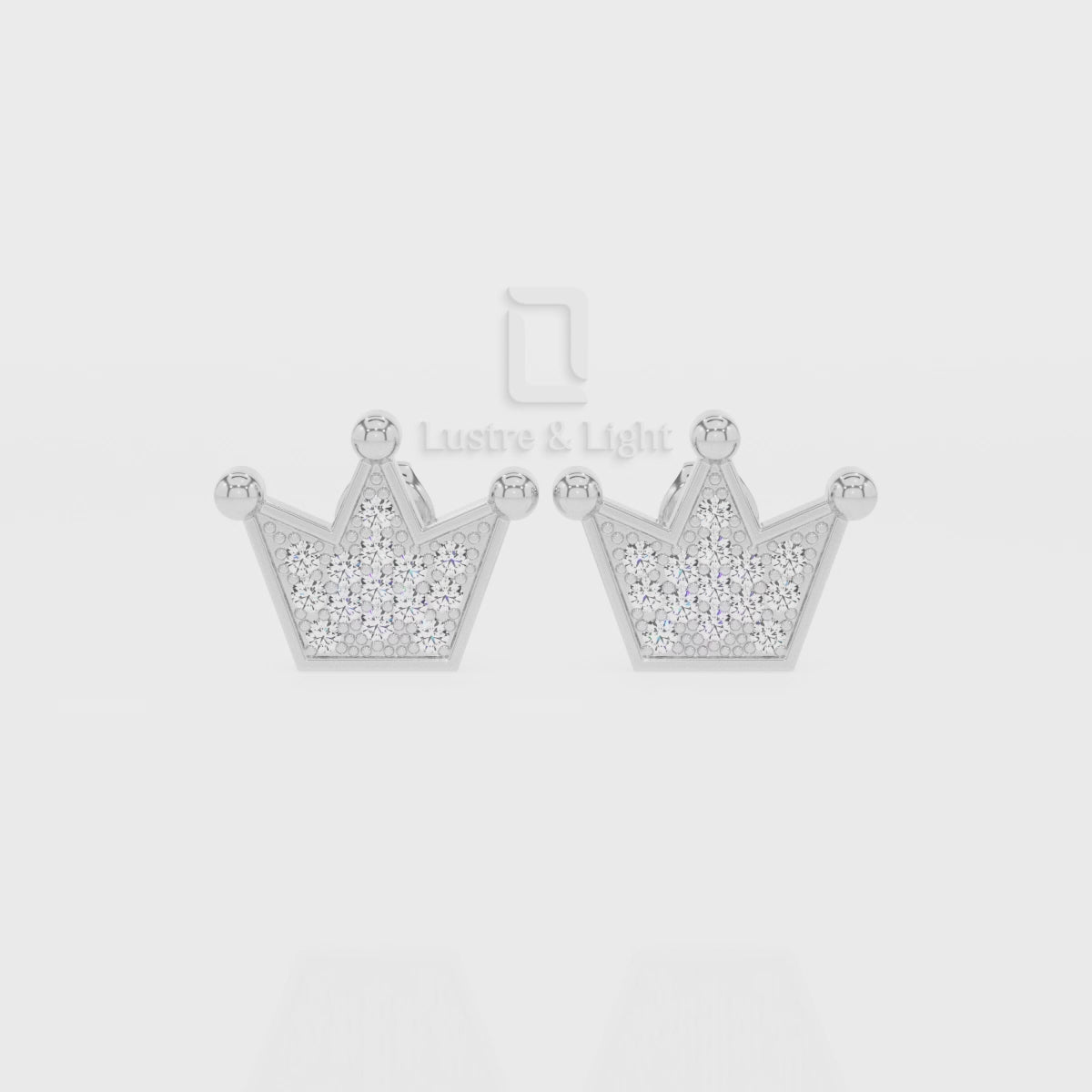 Natural Citrine Crown Stud Earrings for Women