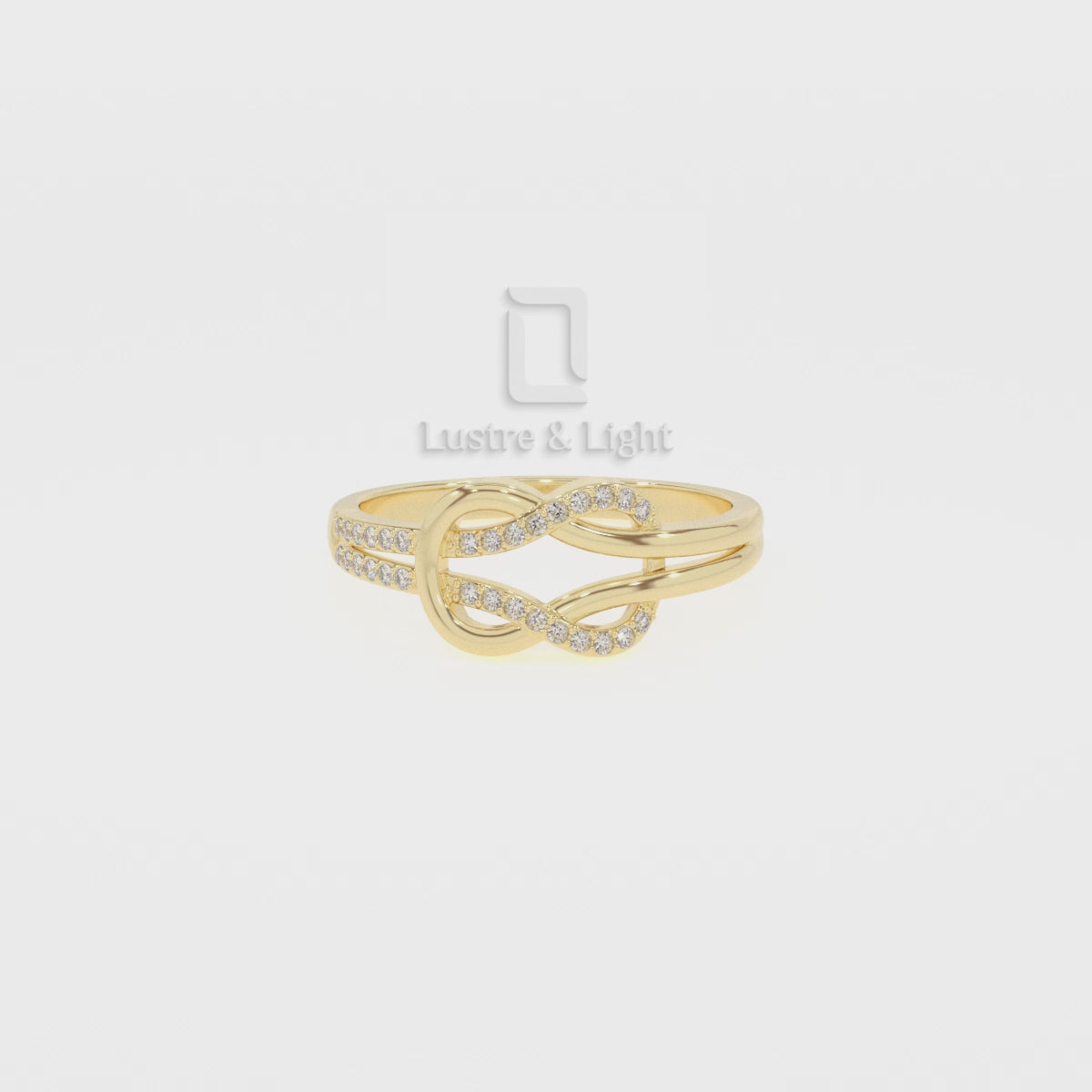 Natural Pink Tourmaline Infinity Knot Promise Rings for Women