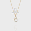 Natural Black Onyx Heart in Heart Pendant Necklace with 18" Chain