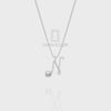 Moissanite Initials Pendant Necklace for Women with 18" Chain