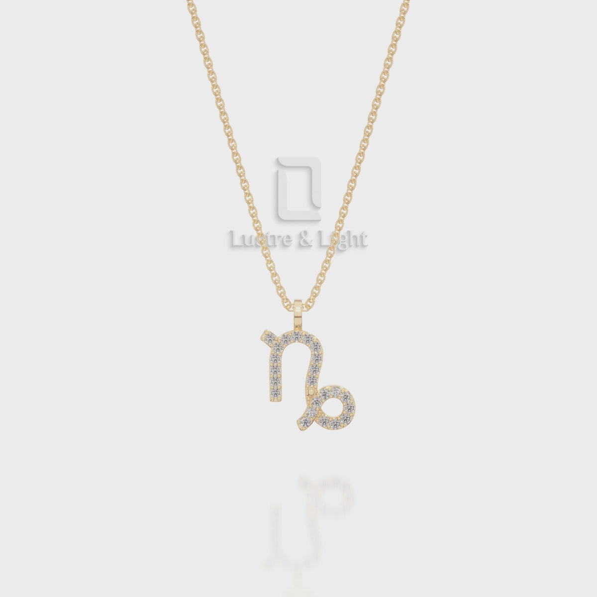 Natural Garnet Capricorn Zodiac Sign Pendant Necklace 18" Chain