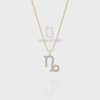 Natural Garnet Capricorn Zodiac Sign Pendant Necklace 18" Chain