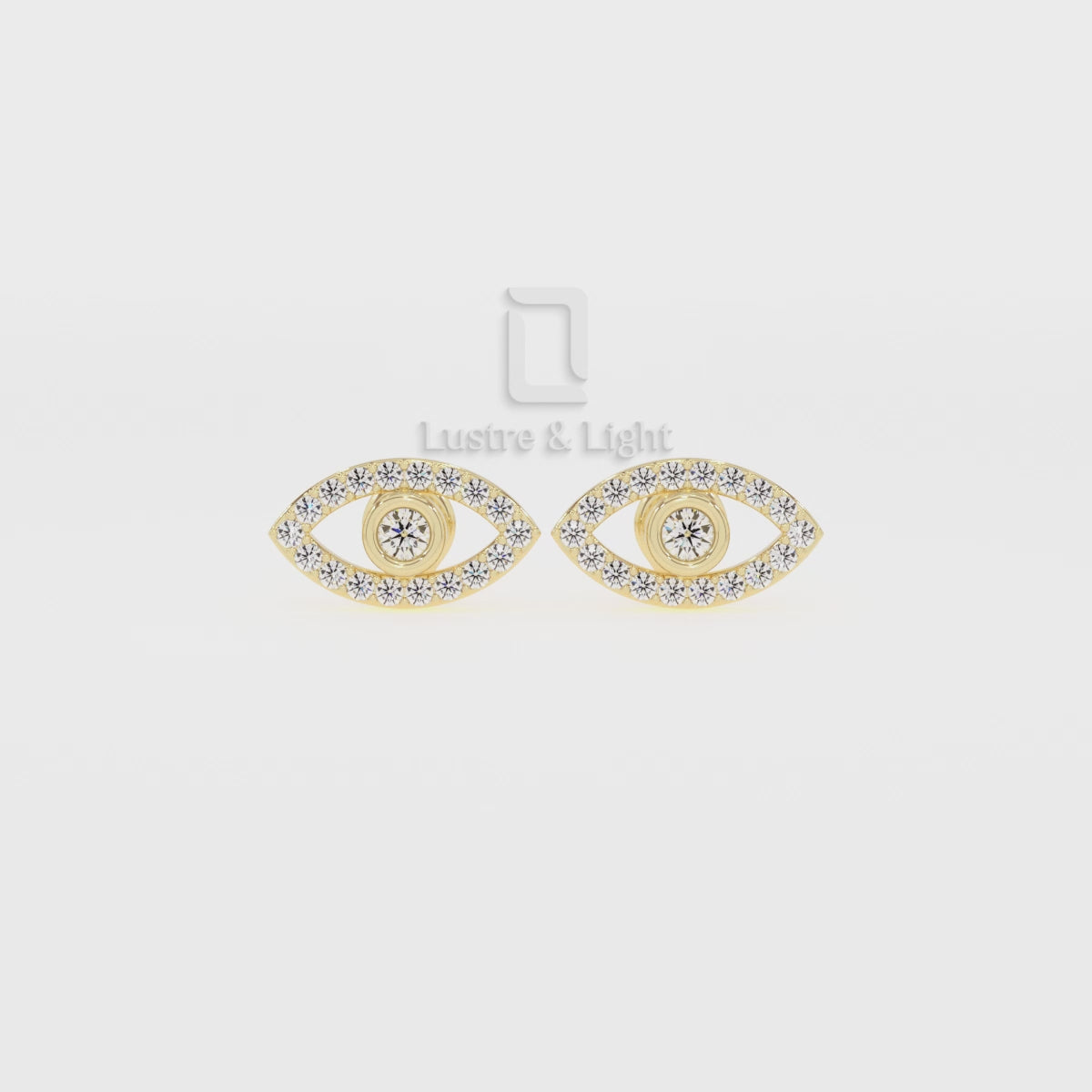 Natural Ruby Evil Eye Stud Earrings for Women with Moissanite