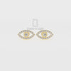 Natural Ruby Evil Eye Stud Earrings for Women with Moissanite