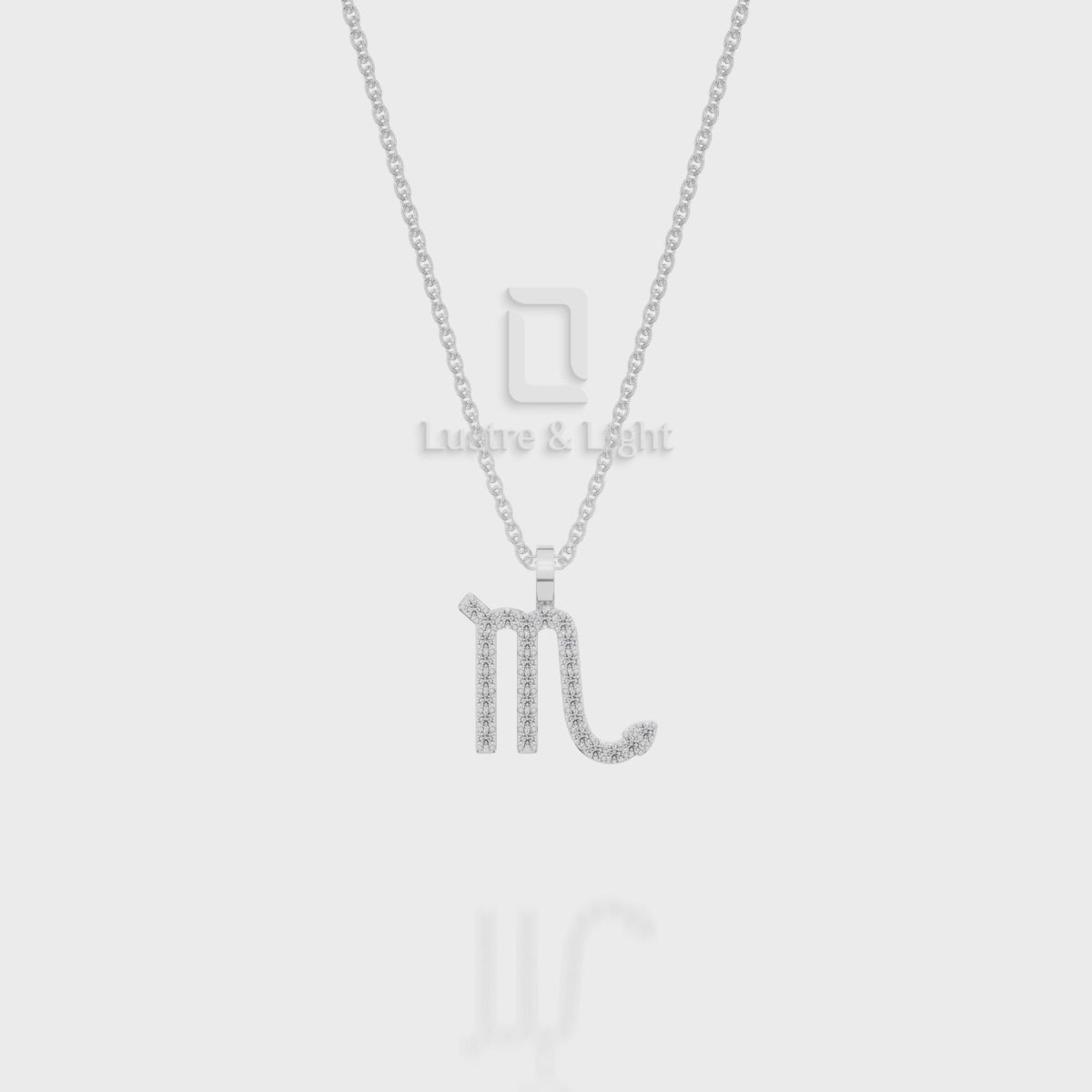 Moissanite Scorpio Zodiac Sign Pendant Necklace with 18" Chain