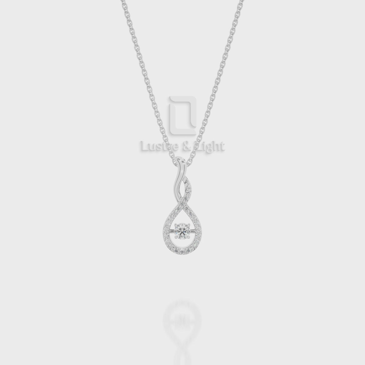 Natural Black Onyx Infinity Pendant Necklace with Moissanite (18" Chain)